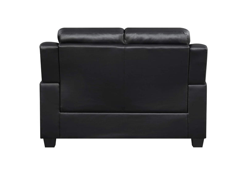 506552 Finley Upholstered Padded Arm Tufted Loveseat Black