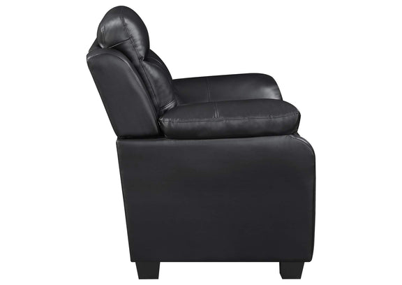 506552 Finley Upholstered Padded Arm Tufted Loveseat Black