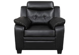 506553 Finley Upholstered Padded Arm Tufted Accent Chair Black