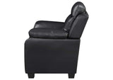 506553 Finley Upholstered Padded Arm Tufted Accent Chair Black