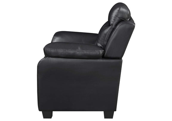 506553 Finley Upholstered Padded Arm Tufted Accent Chair Black