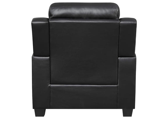 506553 Finley Upholstered Padded Arm Tufted Accent Chair Black