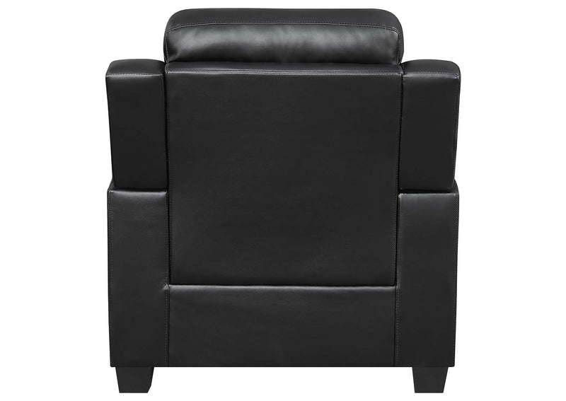 506553 Finley Upholstered Padded Arm Tufted Accent Chair Black