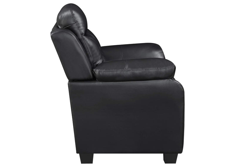 506553 Finley Upholstered Padded Arm Tufted Accent Chair Black