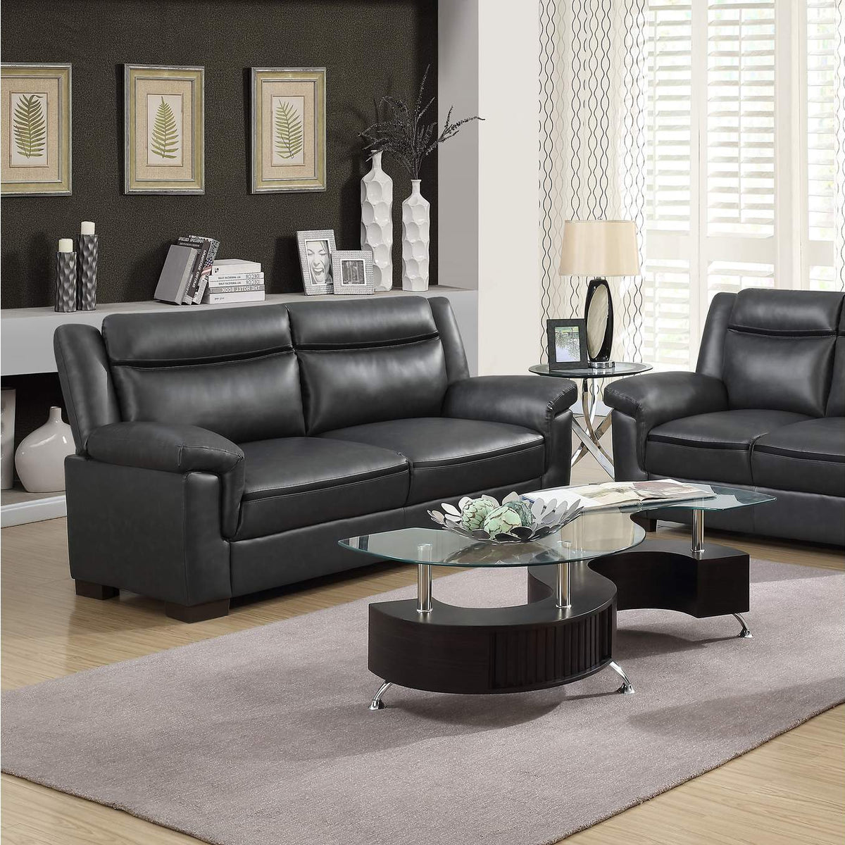 506591 Arabella Upholstered Padded Arm Sofa Grey