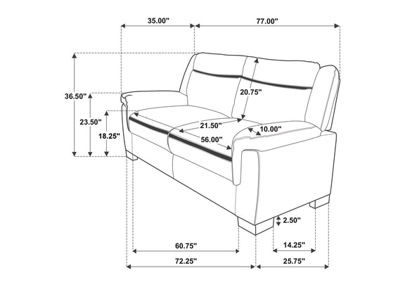 506591 Arabella Upholstered Padded Arm Sofa Grey