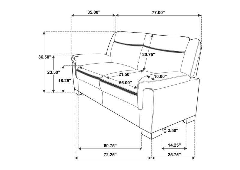 506591 Arabella Upholstered Padded Arm Sofa Grey