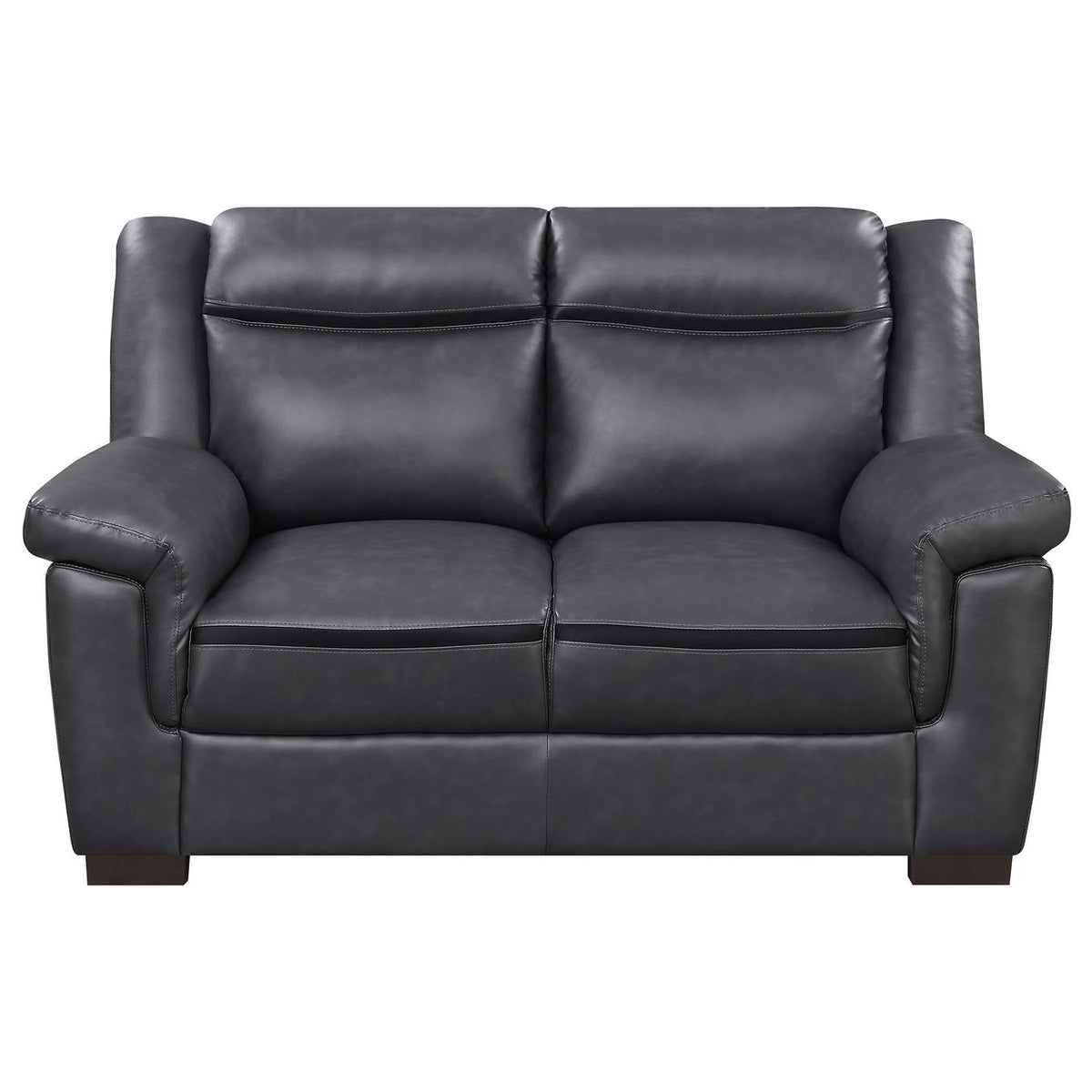 506592 Arabella Upholstered Padded Arm Loveseat Grey