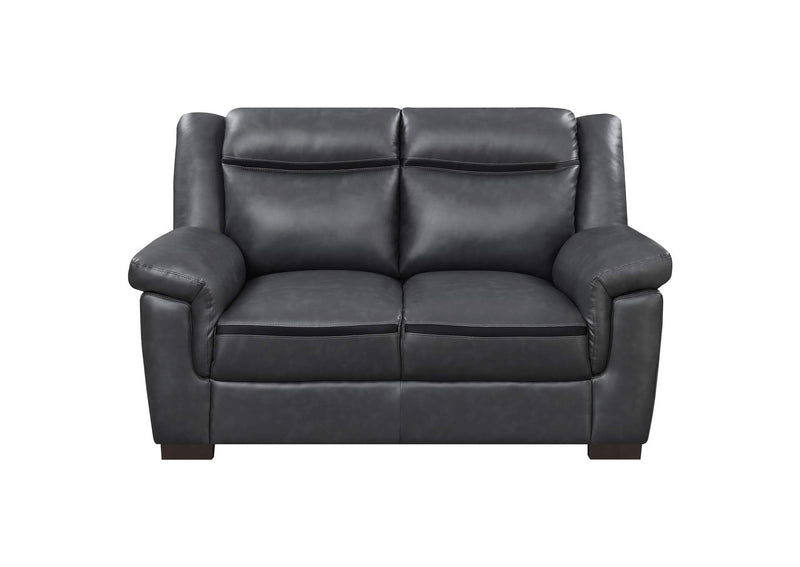 506592 Arabella Upholstered Padded Arm Loveseat Grey