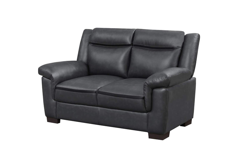 506592 Arabella Upholstered Padded Arm Loveseat Grey