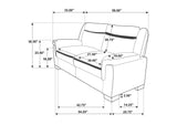 506592 Arabella Upholstered Padded Arm Loveseat Grey