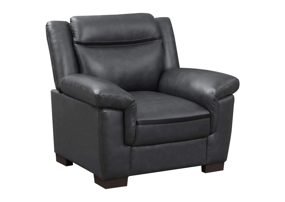 506593 Arabella Upholstered Padded Arm Accent Chair Grey