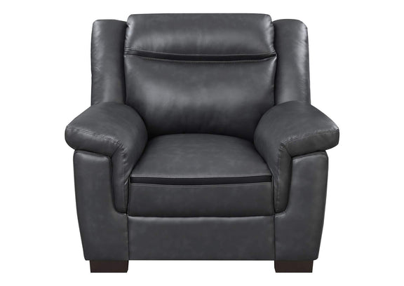 506593 Arabella Upholstered Padded Arm Accent Chair Grey