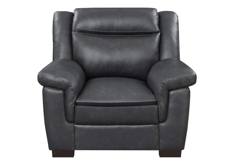 506593 Arabella Upholstered Padded Arm Accent Chair Grey