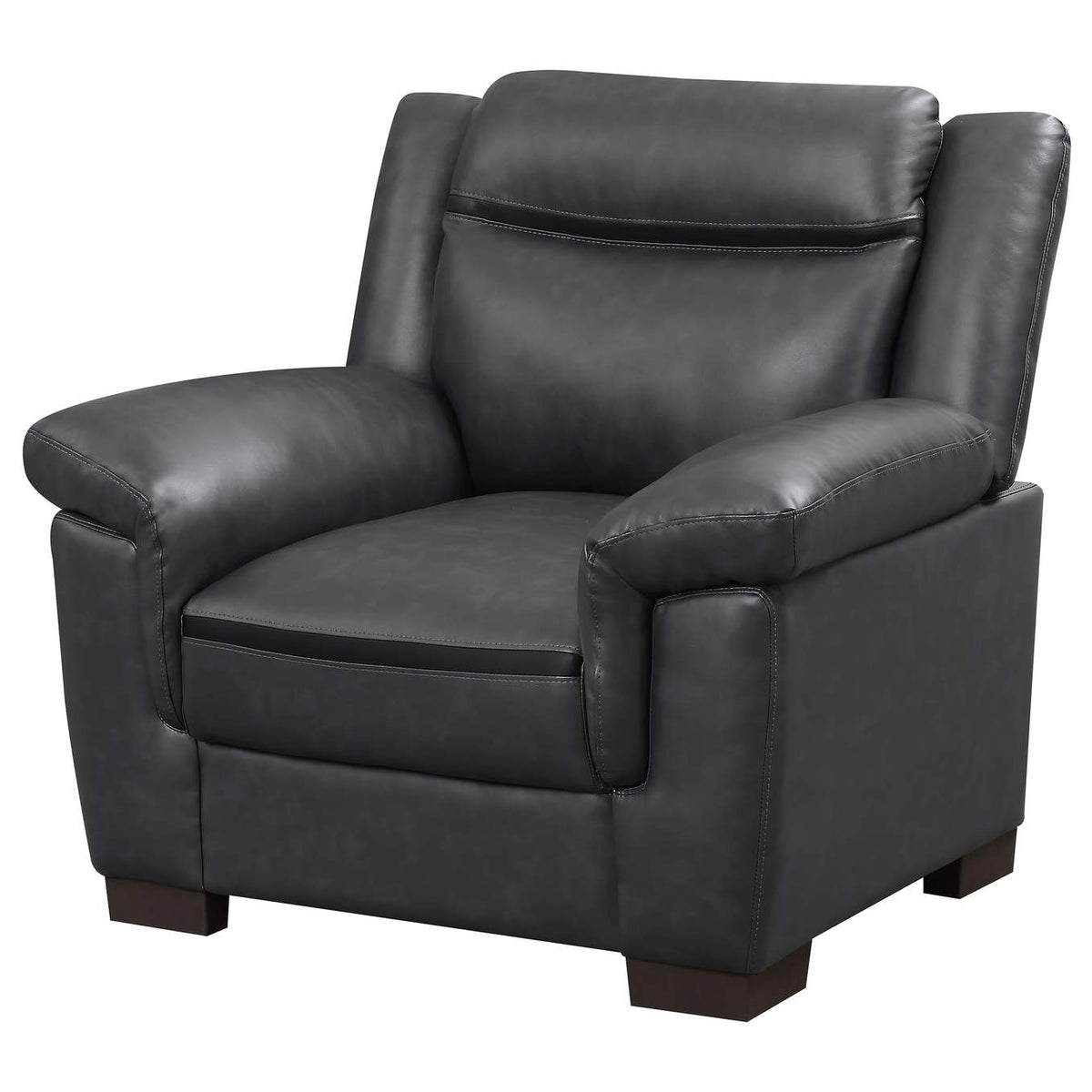 506593 Arabella Upholstered Padded Arm Accent Chair Grey