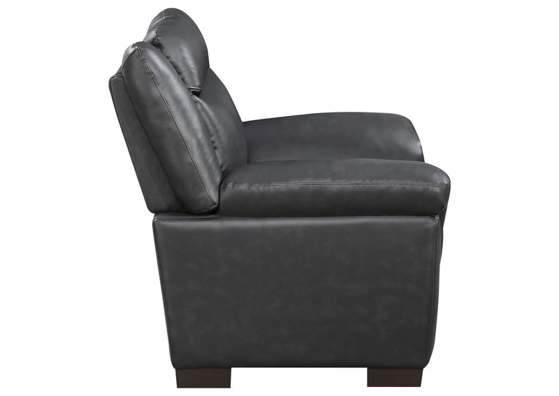 506593 Arabella Upholstered Padded Arm Accent Chair Grey
