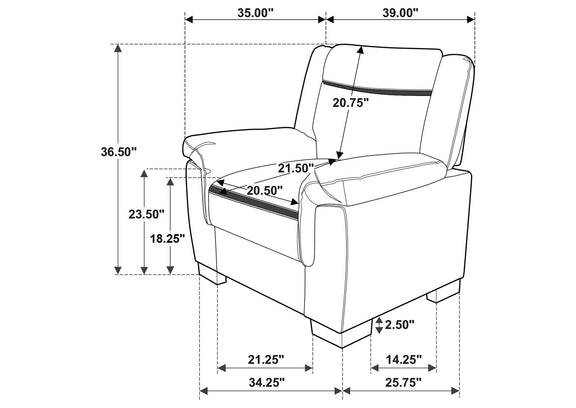 506593 Arabella Upholstered Padded Arm Accent Chair Grey