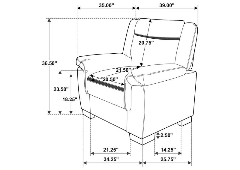 506593 Arabella Upholstered Padded Arm Accent Chair Grey