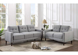 Bowen 2-piece Upholstered Track Arm Tufted Sofa Set Grey