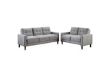 506781-S2 Bowen 2-piece Upholstered Track Arm Tufted Sofa Set Grey