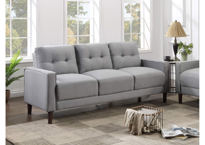 506781 Bowen Upholstered Track Arm Tufted Sofa Grey