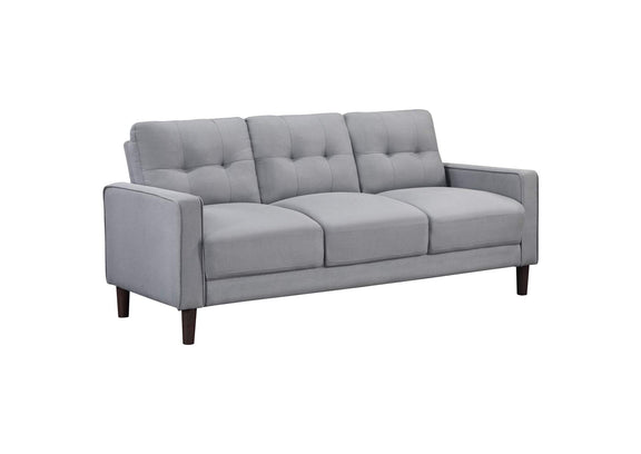 506781 Bowen Upholstered Track Arm Tufted Sofa Grey
