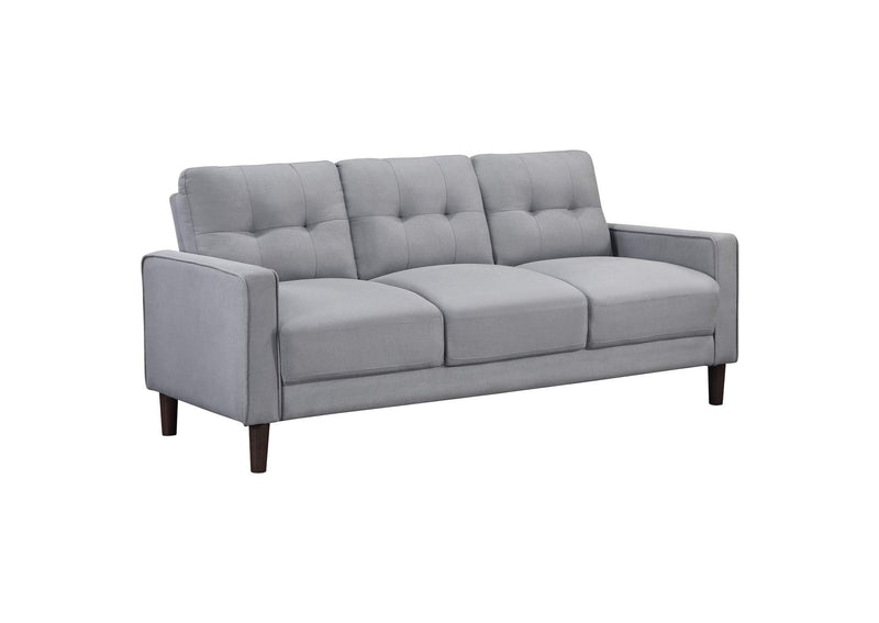 506781 Bowen Upholstered Track Arm Tufted Sofa Grey