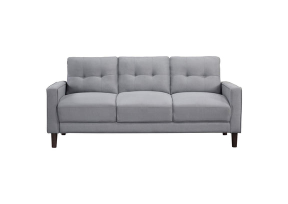 506781 Bowen Upholstered Track Arm Tufted Sofa Grey