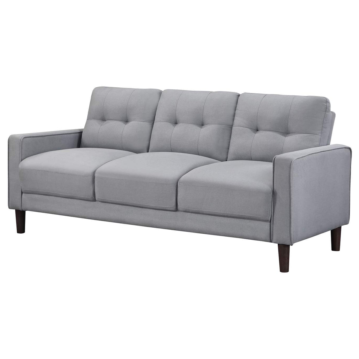 506781 Bowen Upholstered Track Arm Tufted Sofa Grey