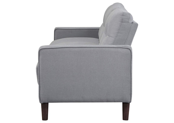 506781 Bowen Upholstered Track Arm Tufted Sofa Grey