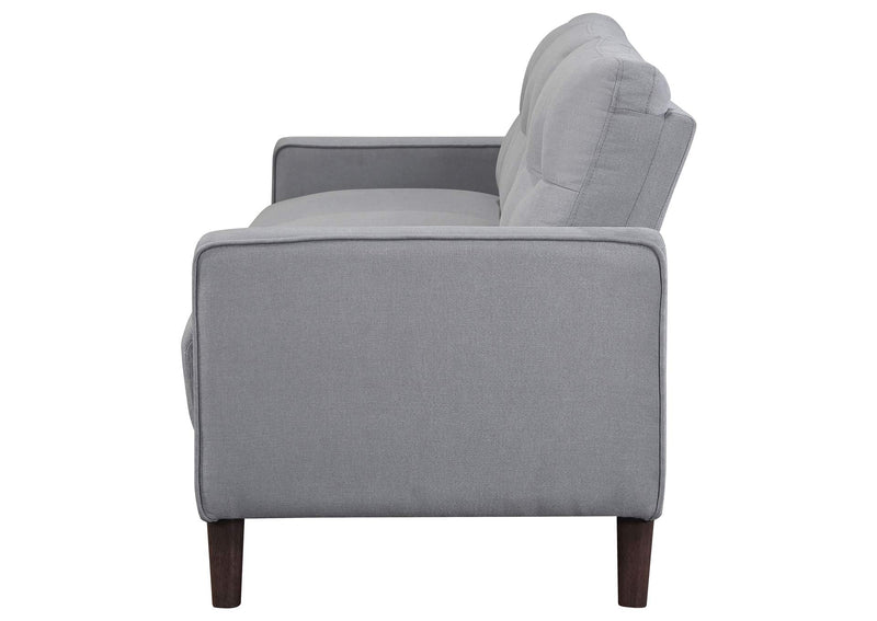 506781 Bowen Upholstered Track Arm Tufted Sofa Grey