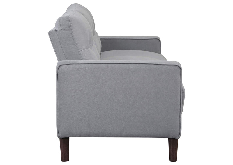 506781 Bowen Upholstered Track Arm Tufted Sofa Grey