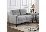 506782 Bowen Upholstered Track Arm Tufted Loveseat Grey