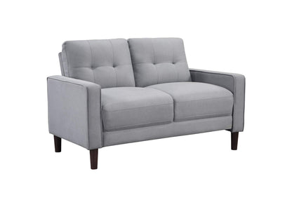 506782 Bowen Upholstered Track Arm Tufted Loveseat Grey