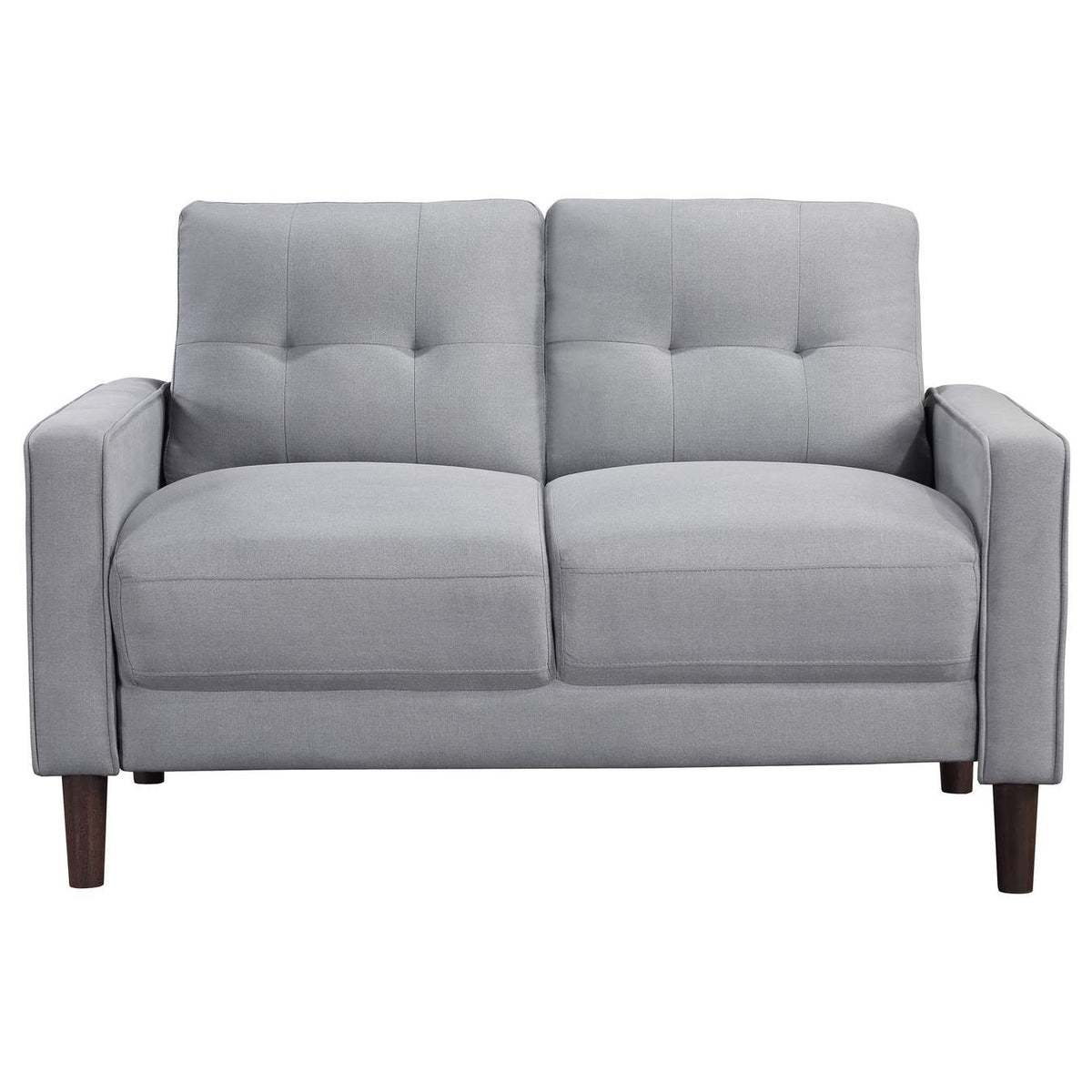 506782 Bowen Upholstered Track Arm Tufted Loveseat Grey