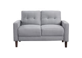506782 Bowen Upholstered Track Arm Tufted Loveseat Grey