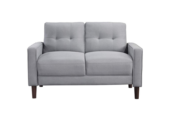 506782 Bowen Upholstered Track Arm Tufted Loveseat Grey