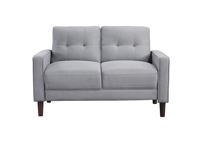 506782 Bowen Upholstered Track Arm Tufted Loveseat Grey