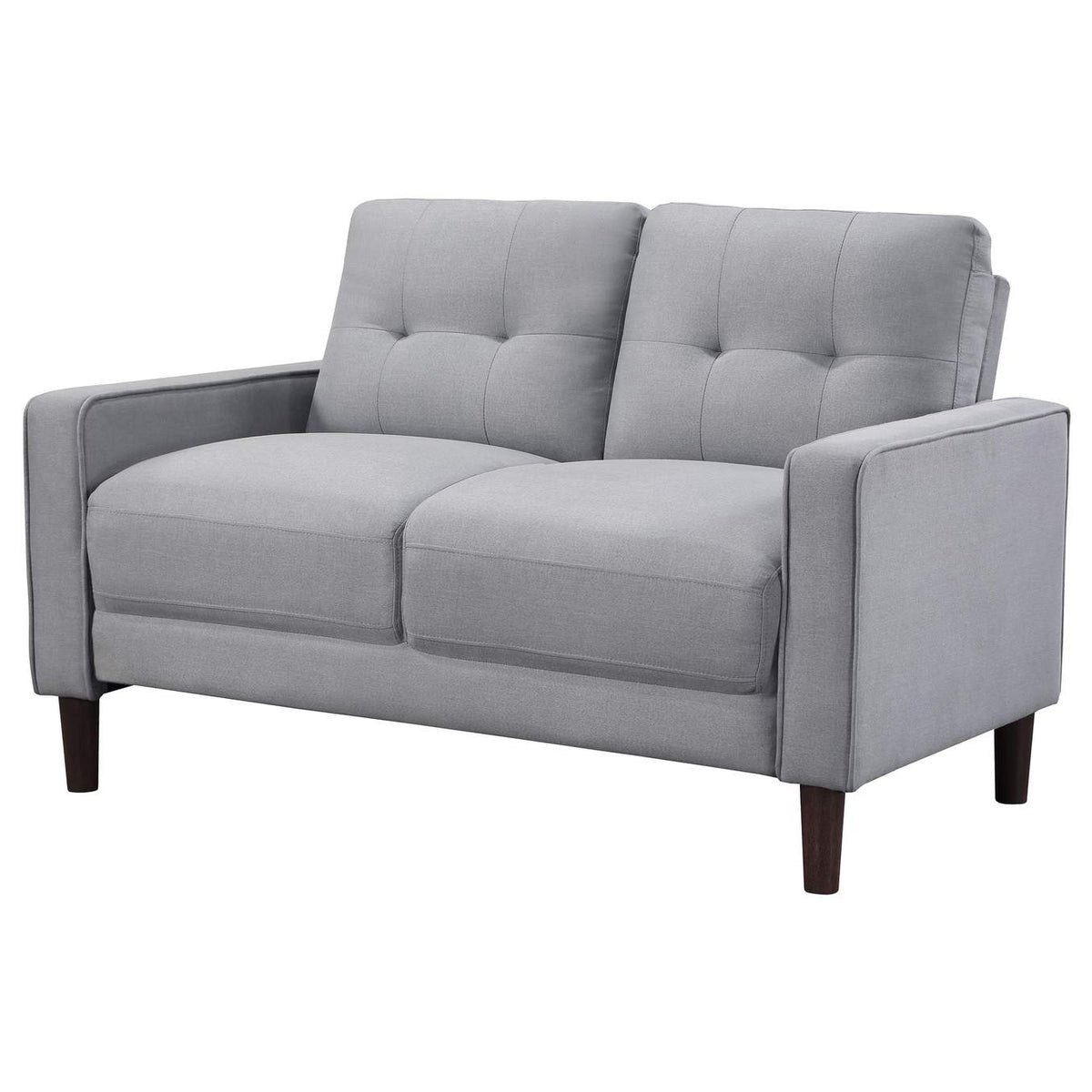 506782 Bowen Upholstered Track Arm Tufted Loveseat Grey