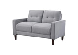 506782 Bowen Upholstered Track Arm Tufted Loveseat Grey