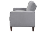 506782 Bowen Upholstered Track Arm Tufted Loveseat Grey
