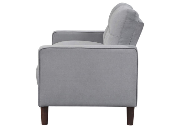 506782 Bowen Upholstered Track Arm Tufted Loveseat Grey