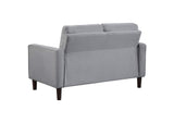 506782 Bowen Upholstered Track Arm Tufted Loveseat Grey