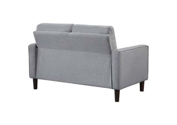 506782 Bowen Upholstered Track Arm Tufted Loveseat Grey