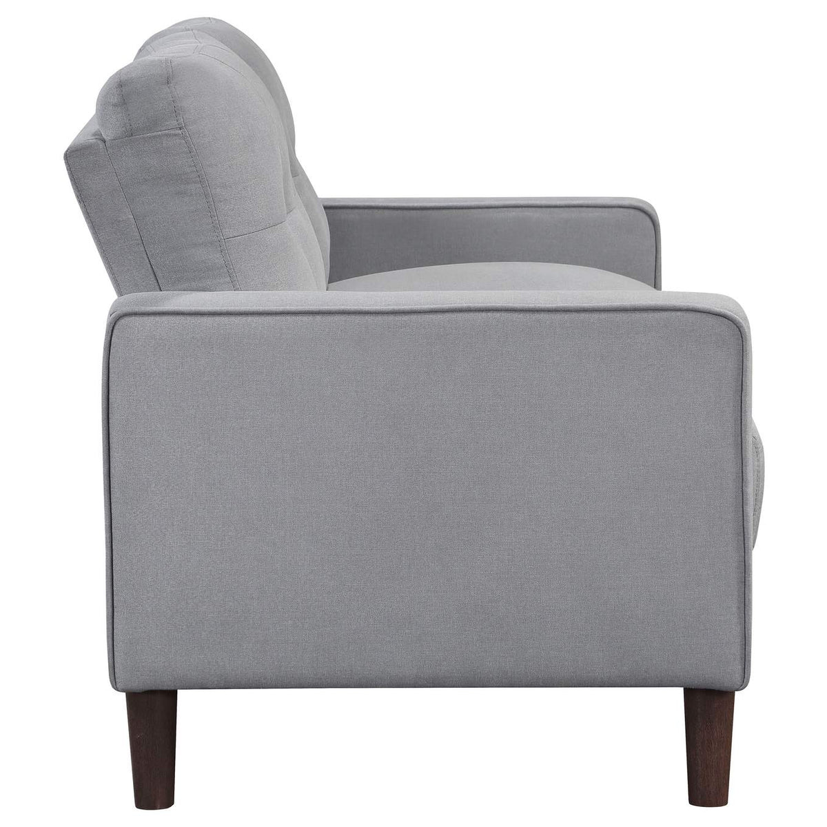 506782 Bowen Upholstered Track Arm Tufted Loveseat Grey