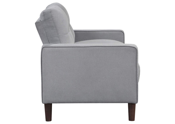 506782 Bowen Upholstered Track Arm Tufted Loveseat Grey