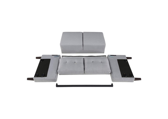 506782 Bowen Upholstered Track Arm Tufted Loveseat Grey