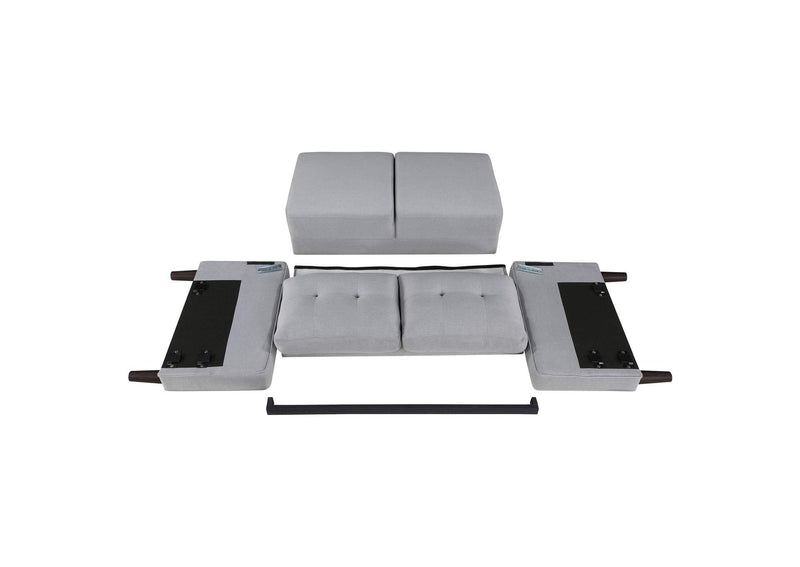 506782 Bowen Upholstered Track Arm Tufted Loveseat Grey