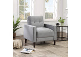506783 Bowen Upholstered Track Arm Tufted Accent Chair Grey