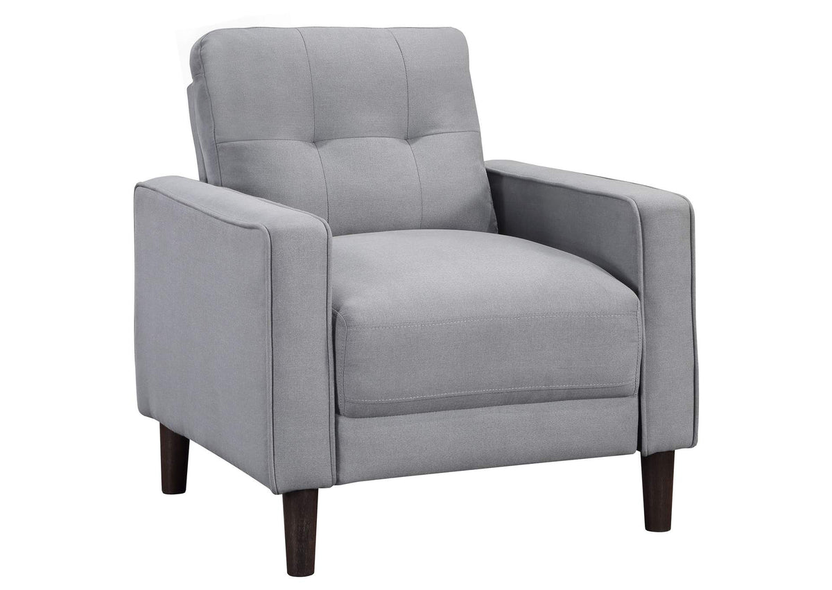 506783 Bowen Upholstered Track Arm Tufted Accent Chair Grey